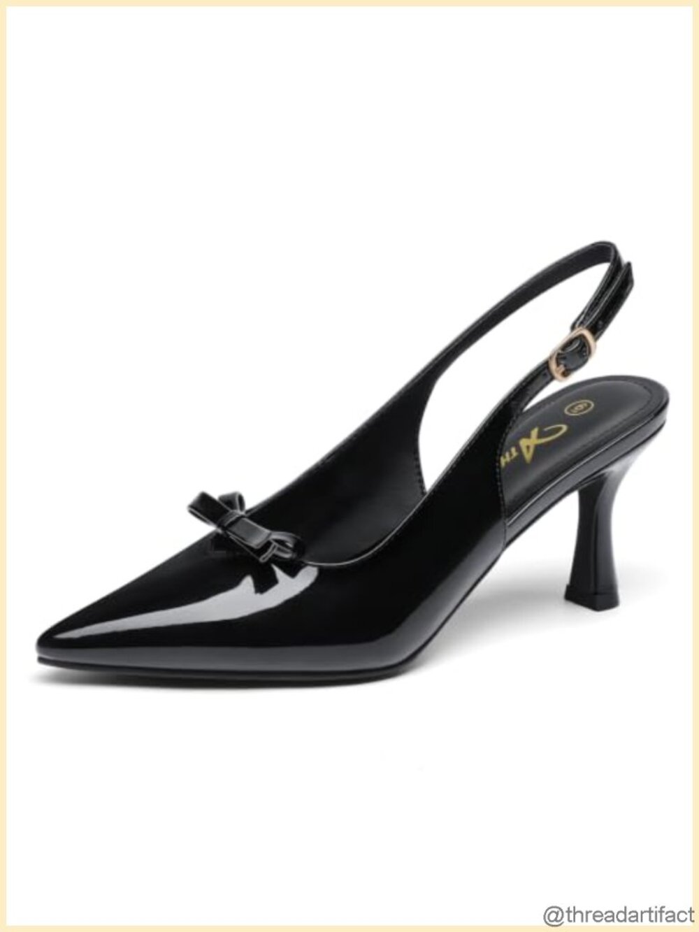 Women's Pointed Toe Slingback Pumps Kitten Heel Dress Shoes Adjustable Buckle